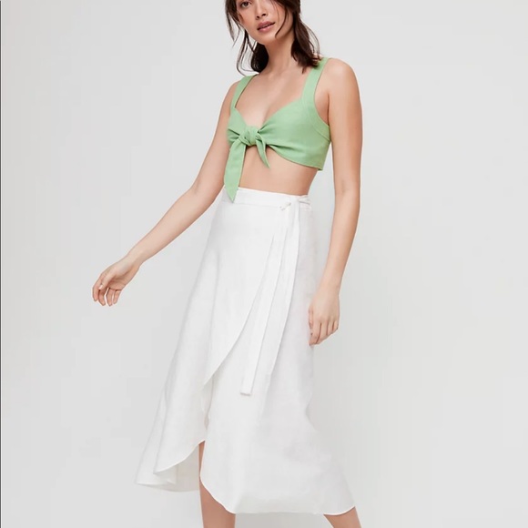 Aritzia Wilfred Aubrielle Top size small in Neon Ivy - Picture 3 of 7